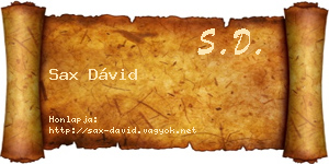 Sax Dávid névjegykártya