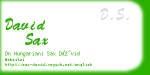 david sax business card